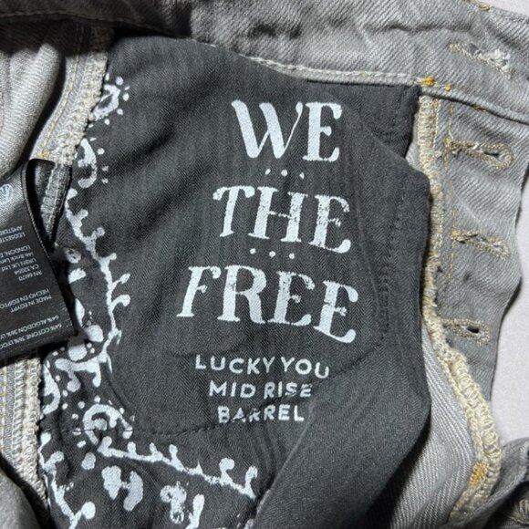 We The Free Lucky You Mid Rise Barrel Jeans Womens 26 Gray High Rise Pants - Picture 8 of 16